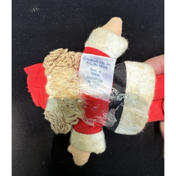 Vintage Mr. Santa Hallmark Cloth Fabric Stuffed 6" Christmas Ornament 6076 -C8 - Picture 7 of 8